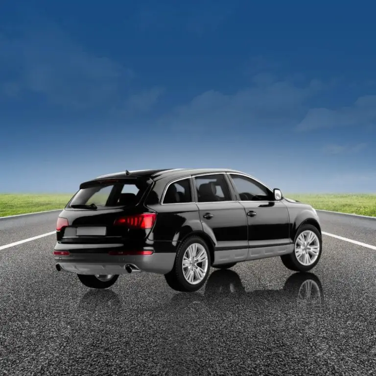 Hybrid car owner reviewing maintenance schedule and service costs with automotive expert